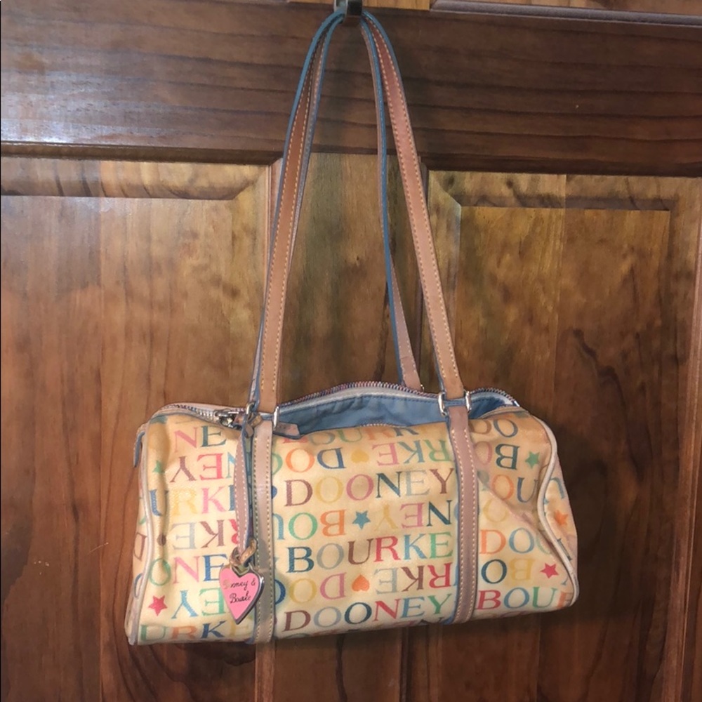 Dooney and Bourke tan multicolored letter purse